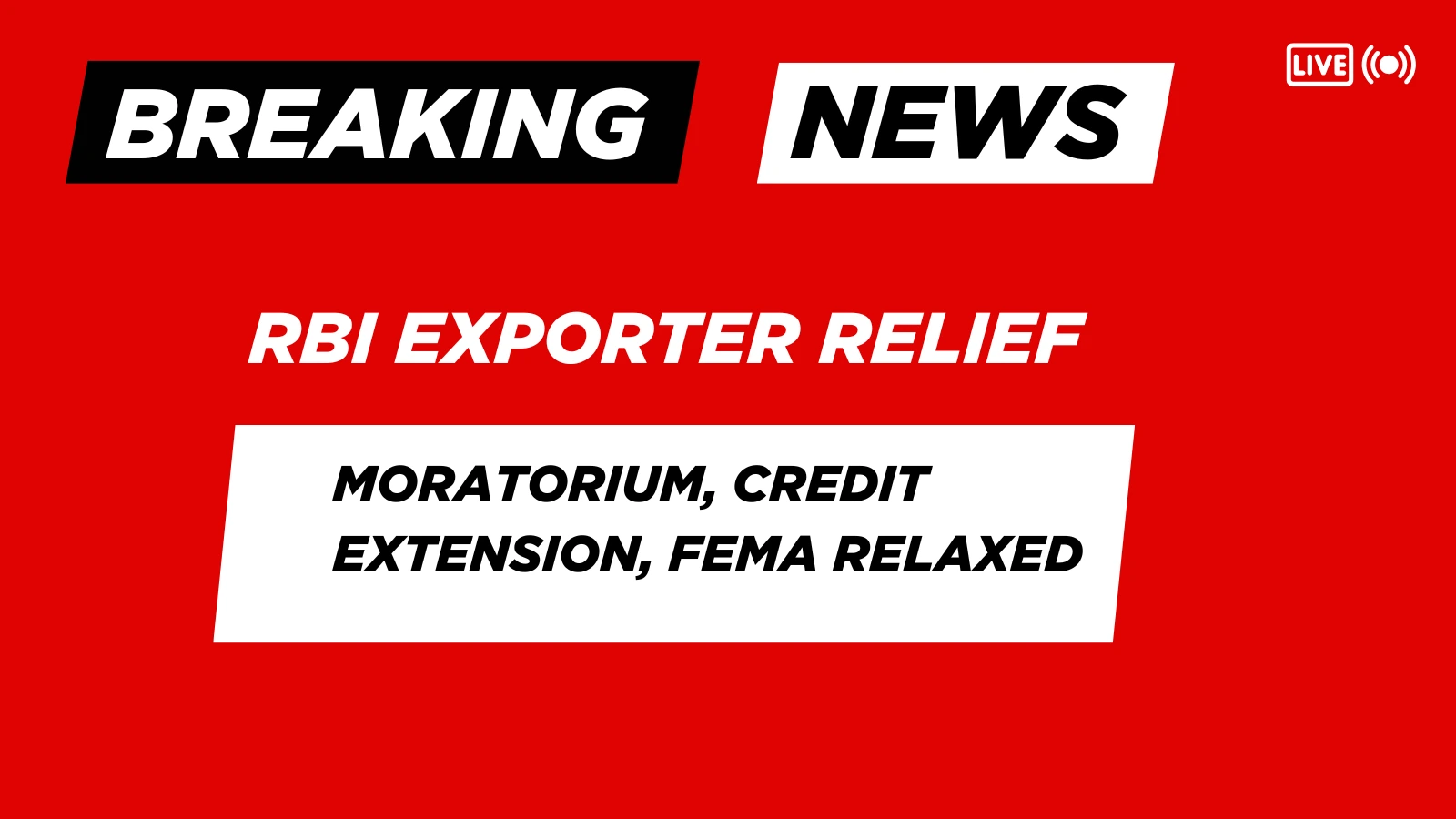 RBI logo overlaying a globe and trade charts, representing regulatory relief for Indian exporters during global trade challenges.