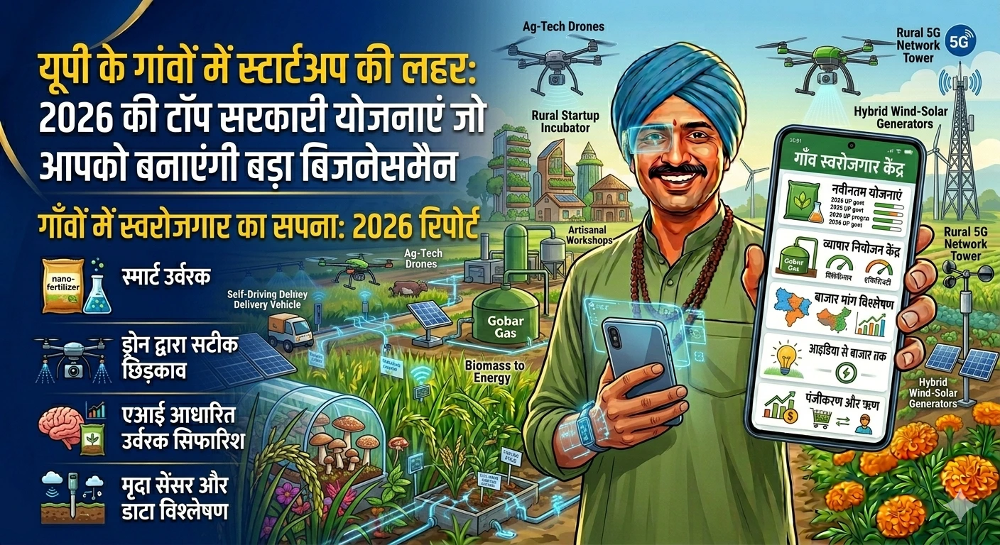 एक ग्रामीण युवा अपने छोटे से कारखाने (Start-up) में डिजिटल टैबलेट का उपयोग करते हुए।
