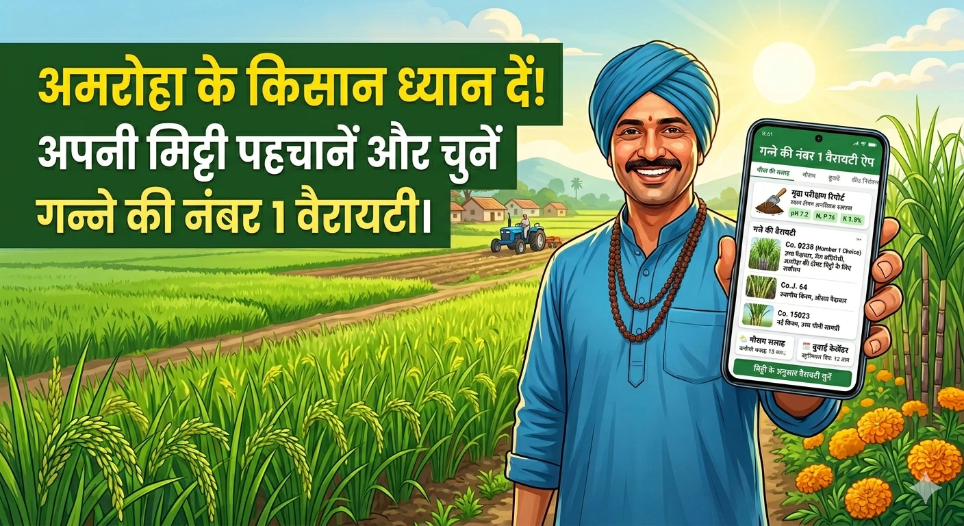 अमरोहा जिले के लिए गन्ने की उन्नत किस्में और मिट्टी परीक्षण विधि (Soil Test)