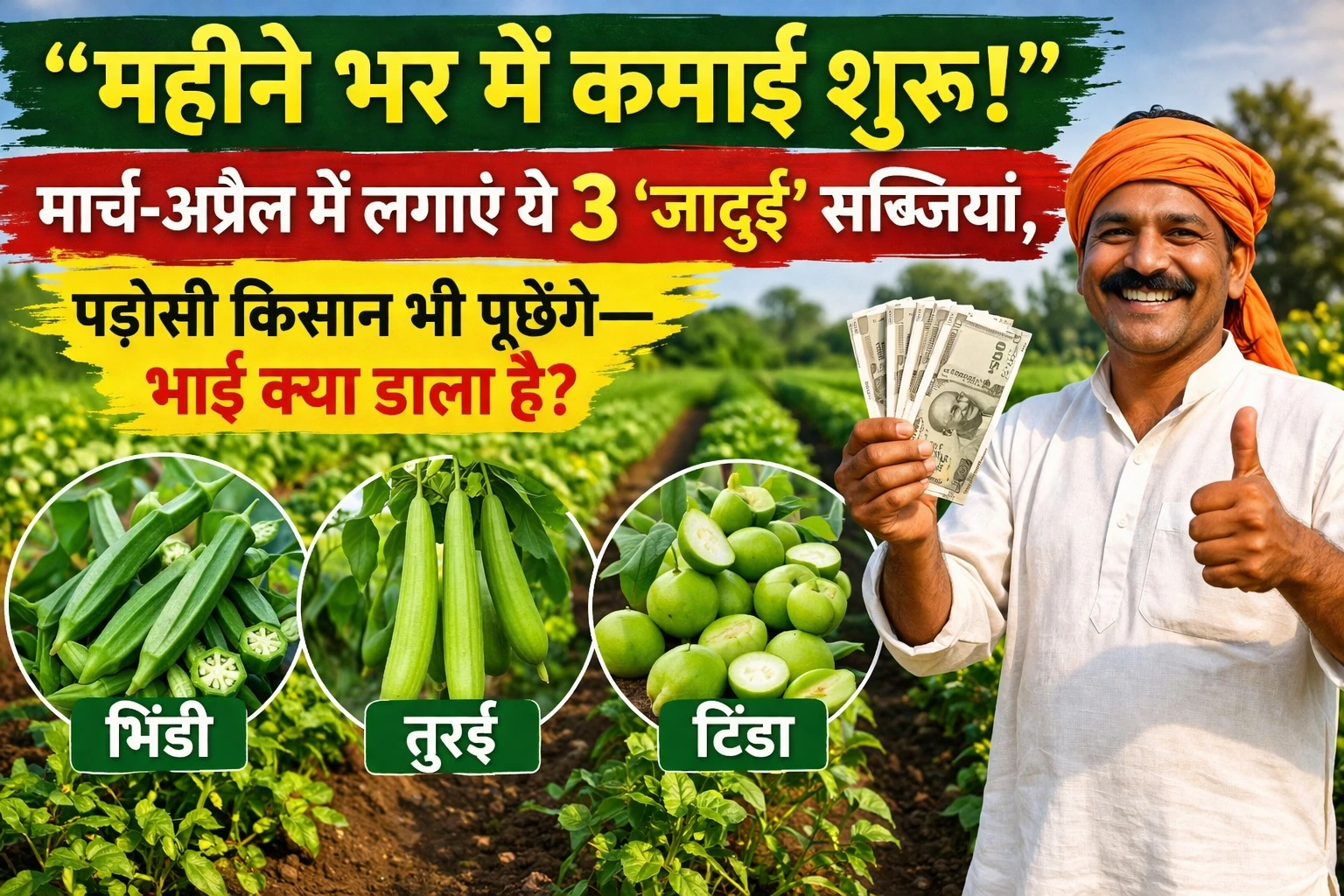 मार्च अप्रैल में बोई जाने वाली सब्जियां